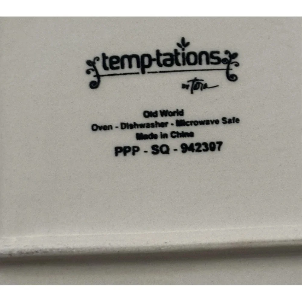 Temptations Old World‎ Red Hand Painted 4pc Soup + Sandwich Set Ceramic Dishes